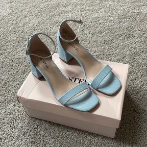 BRAND NEW JustFab Baby Blue Strappy Heels
